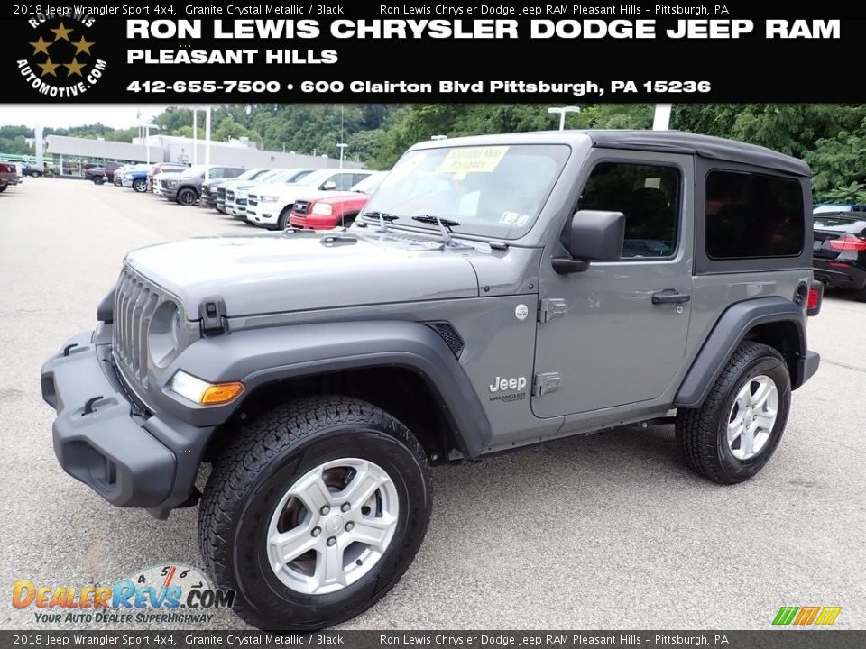 2018 Jeep Wrangler Sport 4x4 Granite Crystal Metallic / Black Photo #1