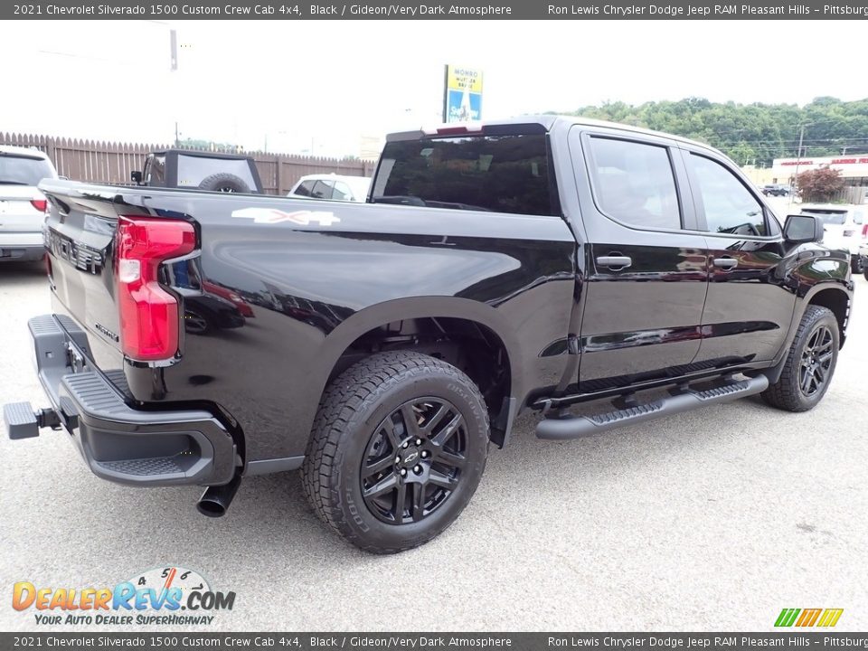 2021 Chevrolet Silverado 1500 Custom Crew Cab 4x4 Black / Gideon/Very Dark Atmosphere Photo #5