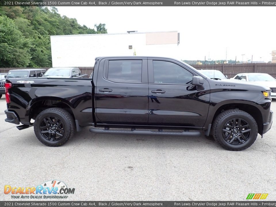 2021 Chevrolet Silverado 1500 Custom Crew Cab 4x4 Black / Gideon/Very Dark Atmosphere Photo #6