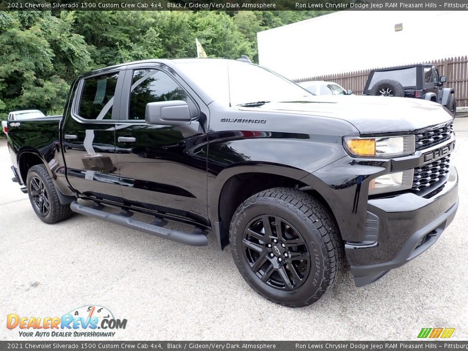 2021 Chevrolet Silverado 1500 Custom Crew Cab 4x4 Black / Gideon/Very Dark Atmosphere Photo #7