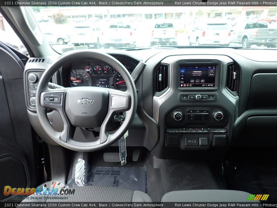 2021 Chevrolet Silverado 1500 Custom Crew Cab 4x4 Black / Gideon/Very Dark Atmosphere Photo #13