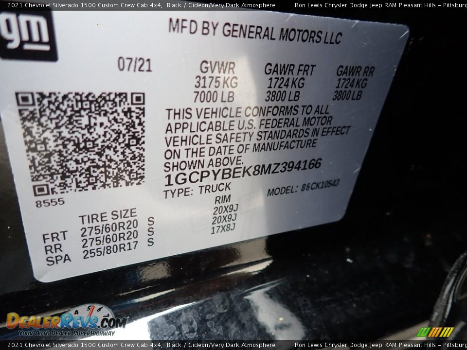 2021 Chevrolet Silverado 1500 Custom Crew Cab 4x4 Black / Gideon/Very Dark Atmosphere Photo #15