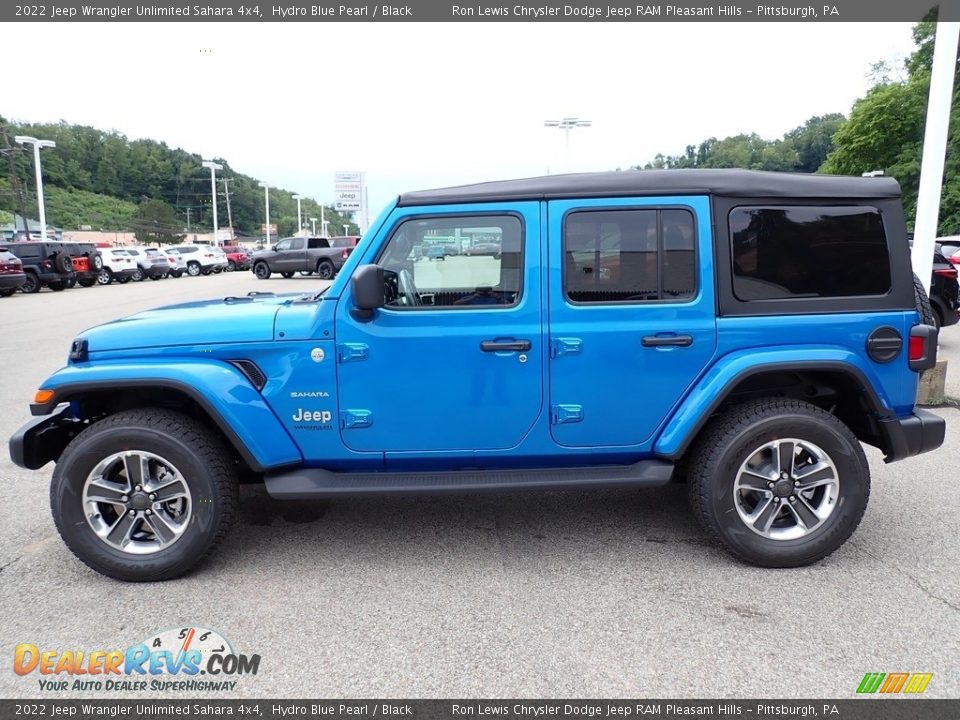2022 Jeep Wrangler Unlimited Sahara 4x4 Hydro Blue Pearl / Black Photo #2