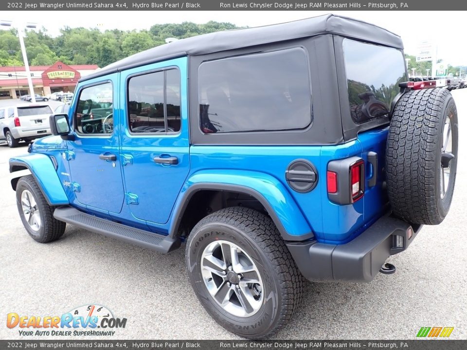 2022 Jeep Wrangler Unlimited Sahara 4x4 Hydro Blue Pearl / Black Photo #3