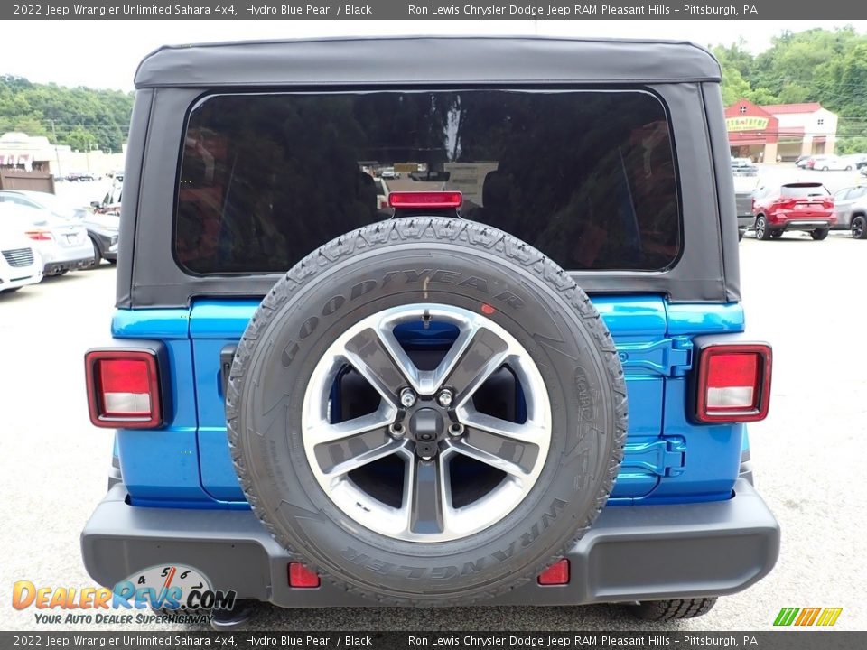 2022 Jeep Wrangler Unlimited Sahara 4x4 Hydro Blue Pearl / Black Photo #4