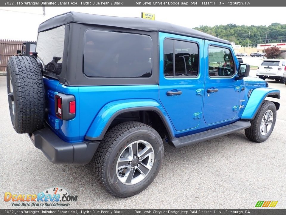 2022 Jeep Wrangler Unlimited Sahara 4x4 Hydro Blue Pearl / Black Photo #6