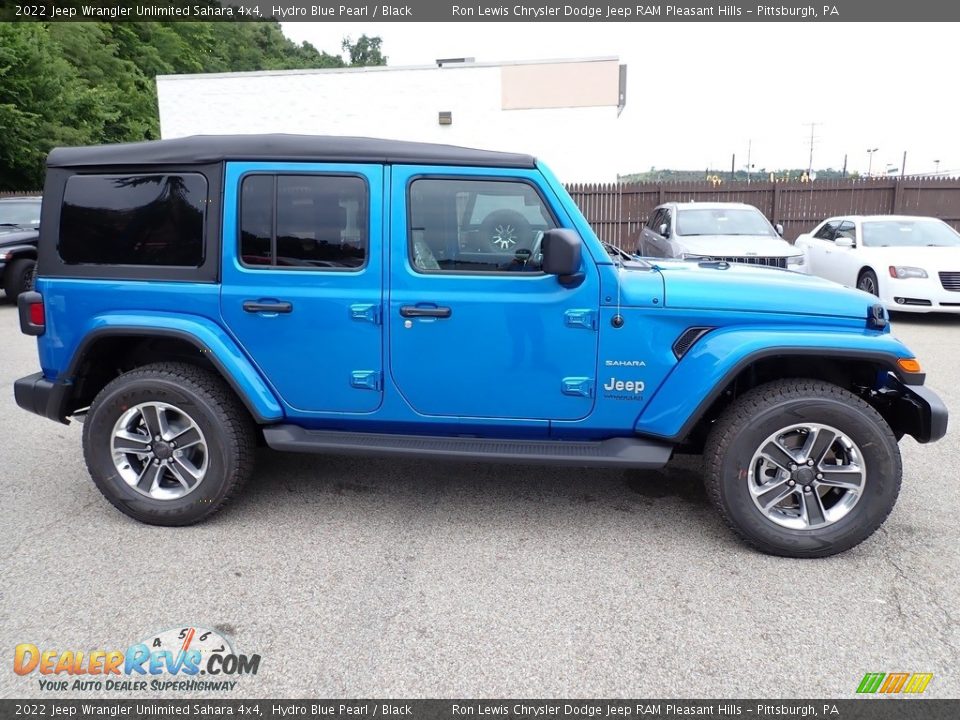 2022 Jeep Wrangler Unlimited Sahara 4x4 Hydro Blue Pearl / Black Photo #7