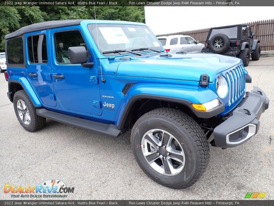 2022 Jeep Wrangler Unlimited Sahara 4x4 Hydro Blue Pearl / Black Photo #8
