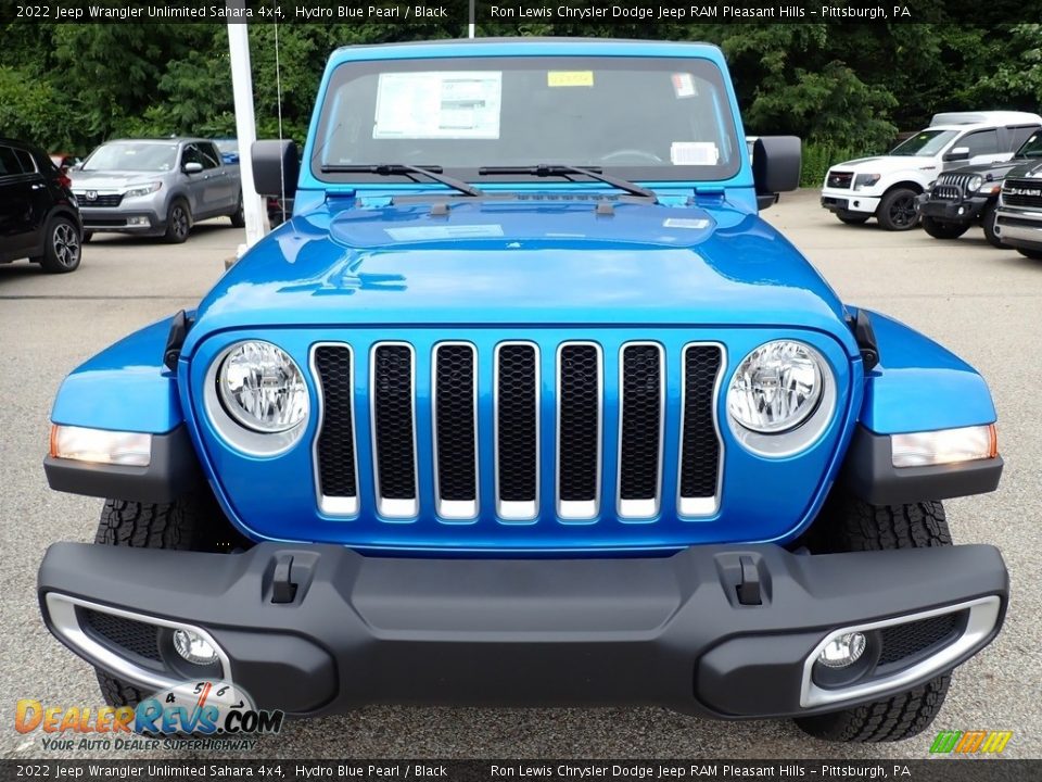 2022 Jeep Wrangler Unlimited Sahara 4x4 Hydro Blue Pearl / Black Photo #9