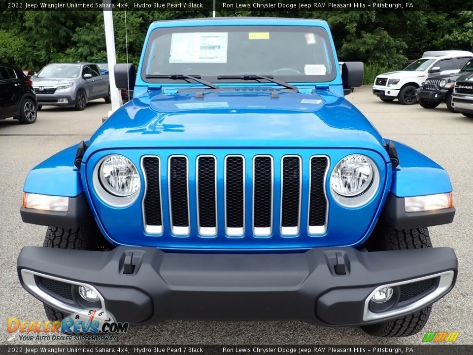 2022 Jeep Wrangler Unlimited Sahara 4x4 Hydro Blue Pearl / Black Photo #9