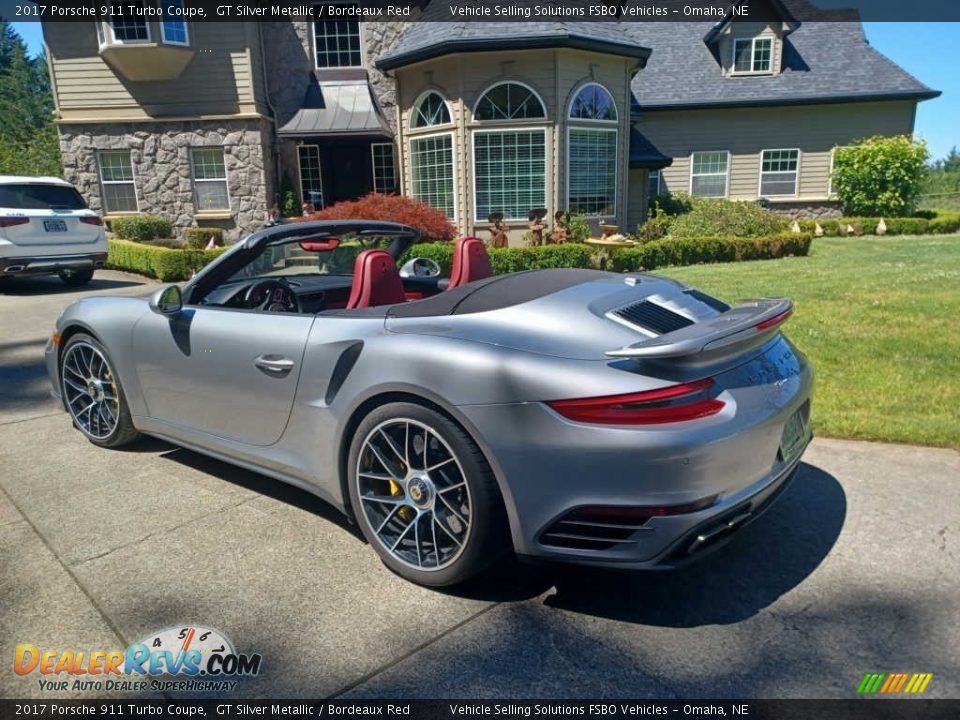 2017 Porsche 911 Turbo Coupe GT Silver Metallic / Bordeaux Red Photo #12