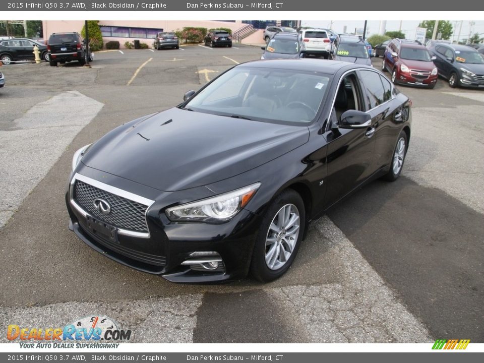 2015 Infiniti Q50 3.7 AWD Black Obsidian / Graphite Photo #1