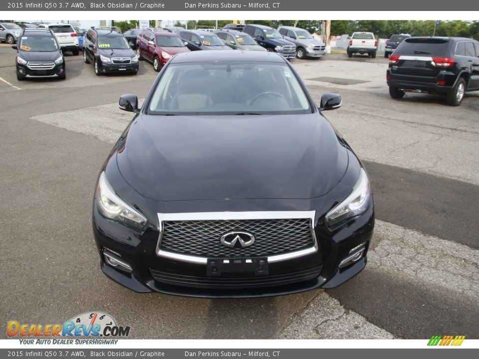 2015 Infiniti Q50 3.7 AWD Black Obsidian / Graphite Photo #2