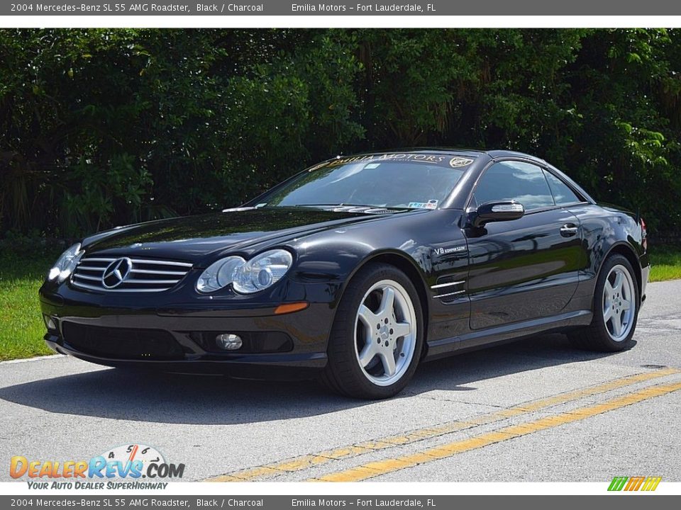 2004 Mercedes-Benz SL 55 AMG Roadster Black / Charcoal Photo #3