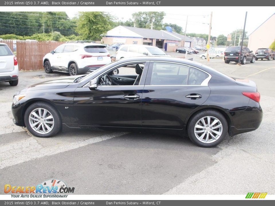 2015 Infiniti Q50 3.7 AWD Black Obsidian / Graphite Photo #8