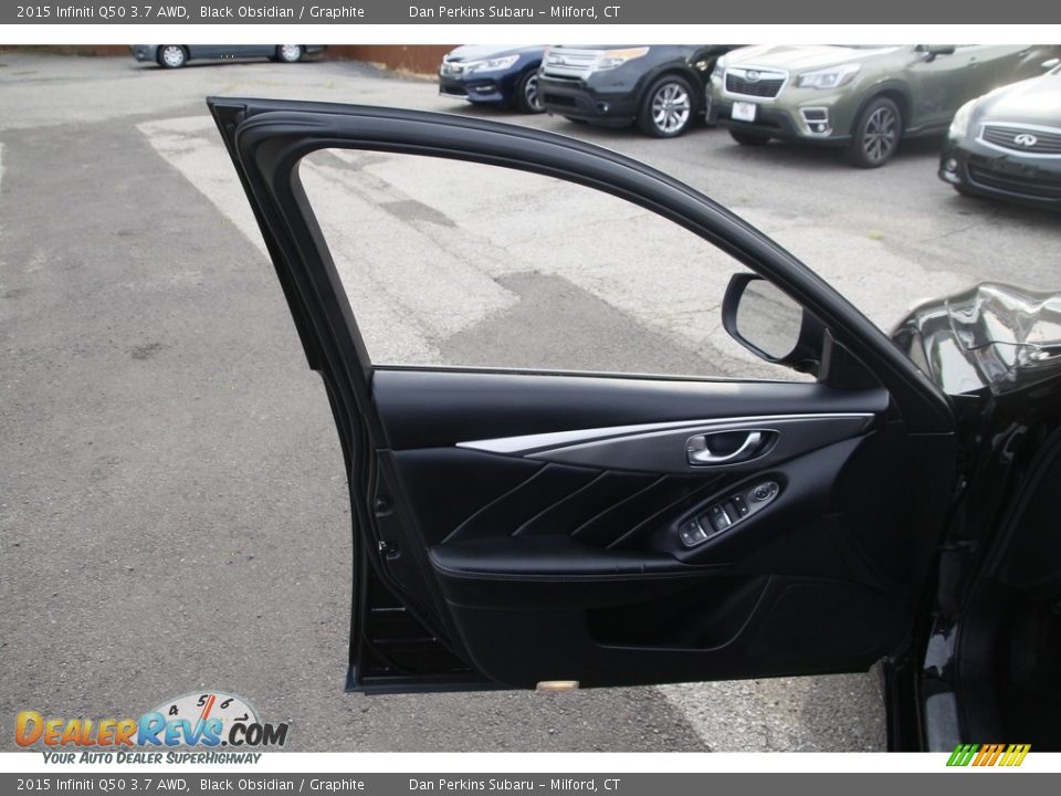 2015 Infiniti Q50 3.7 AWD Black Obsidian / Graphite Photo #9