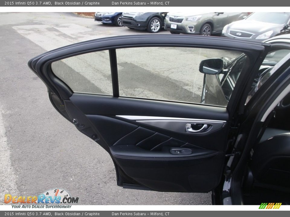 2015 Infiniti Q50 3.7 AWD Black Obsidian / Graphite Photo #12