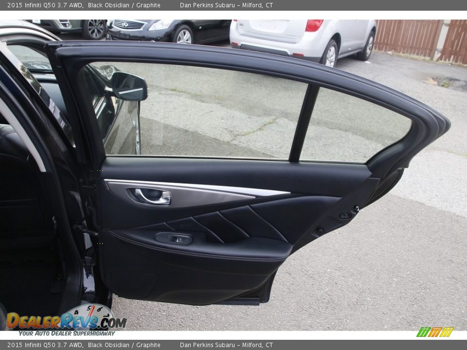 2015 Infiniti Q50 3.7 AWD Black Obsidian / Graphite Photo #15