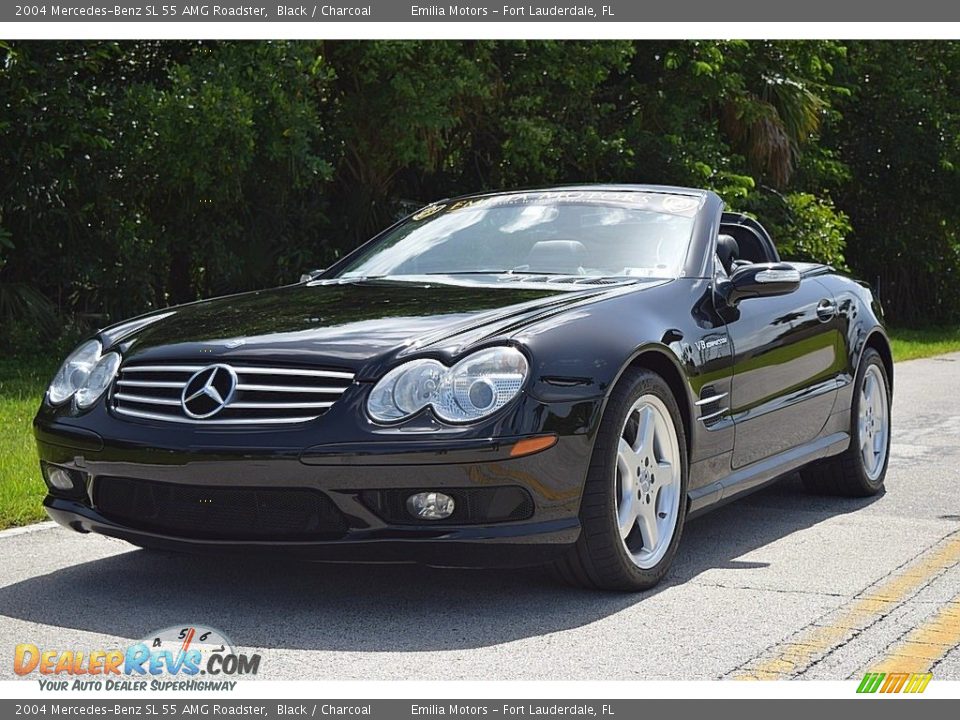 2004 Mercedes-Benz SL 55 AMG Roadster Black / Charcoal Photo #16