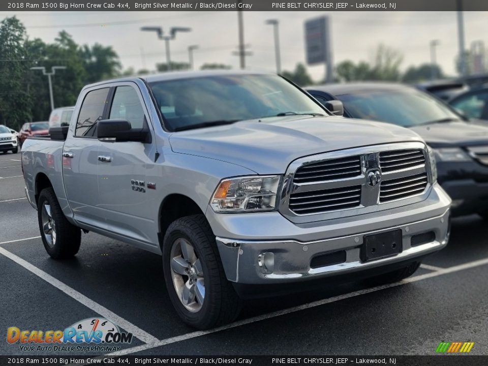 2018 Ram 1500 Big Horn Crew Cab 4x4 Bright Silver Metallic / Black/Diesel Gray Photo #3