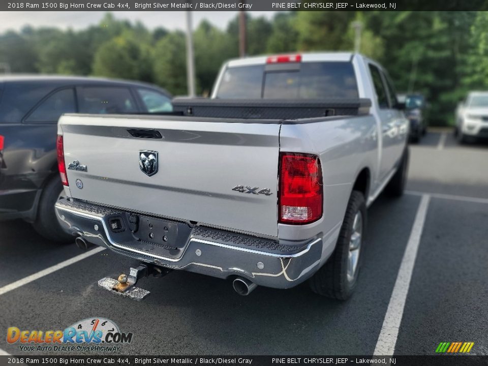 2018 Ram 1500 Big Horn Crew Cab 4x4 Bright Silver Metallic / Black/Diesel Gray Photo #6