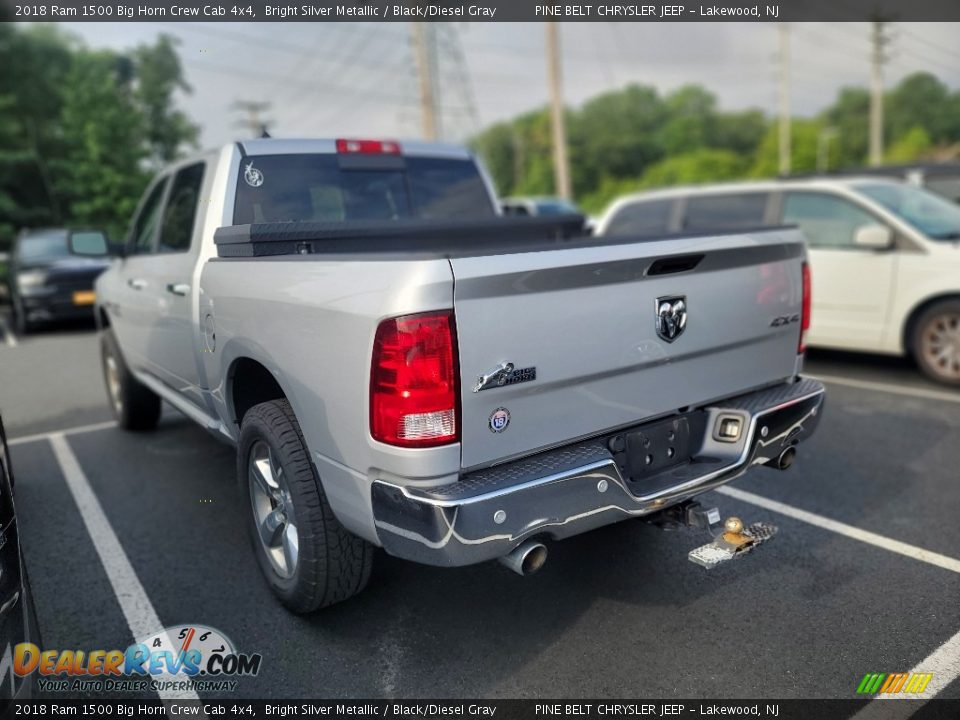 2018 Ram 1500 Big Horn Crew Cab 4x4 Bright Silver Metallic / Black/Diesel Gray Photo #8