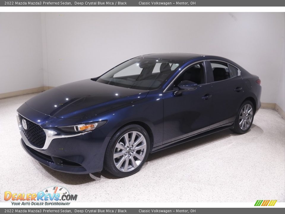 2022 Mazda Mazda3 Preferred Sedan Deep Crystal Blue Mica / Black Photo #3