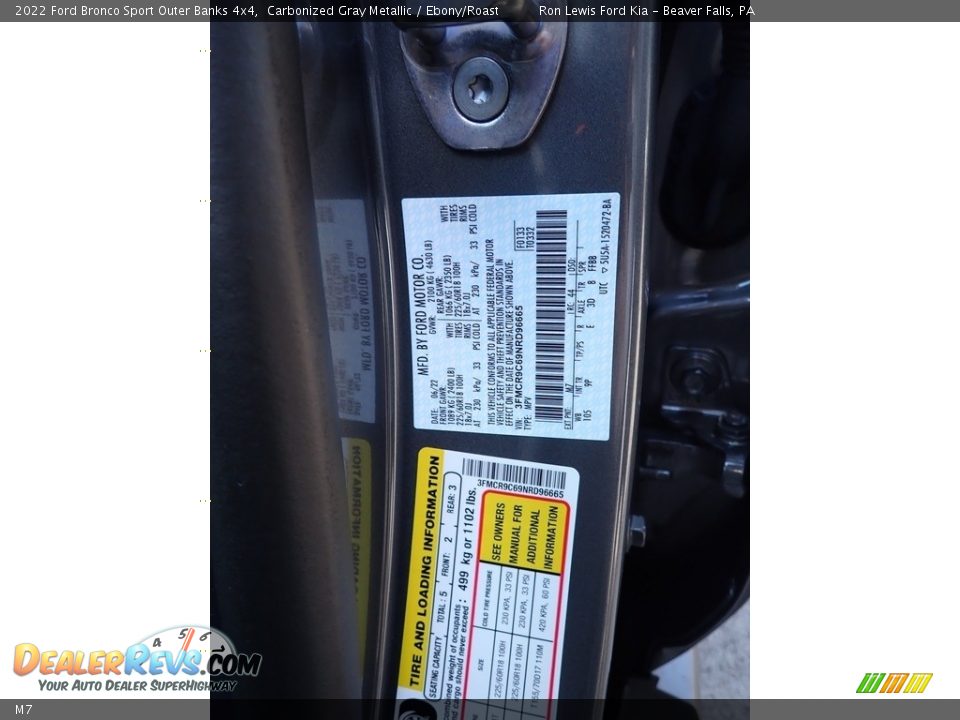 Ford Color Code M7 Carbonized Gray Metallic