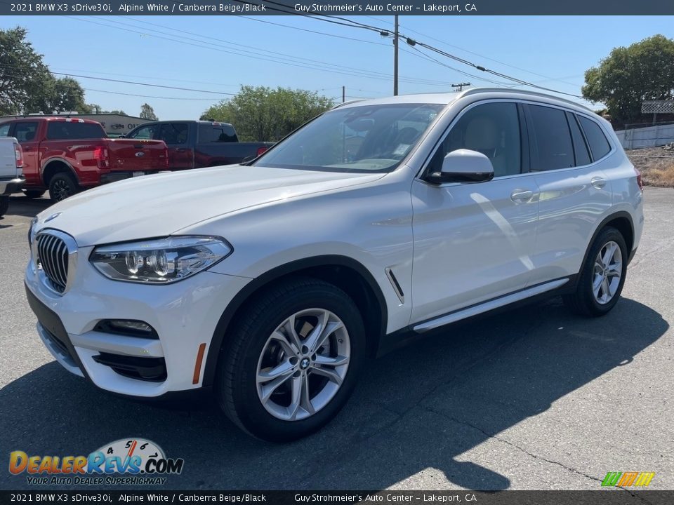 2021 BMW X3 sDrive30i Alpine White / Canberra Beige/Black Photo #1