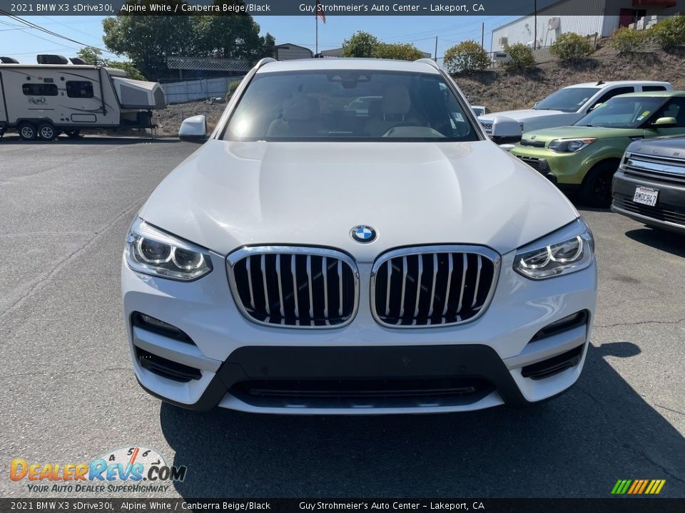 2021 BMW X3 sDrive30i Alpine White / Canberra Beige/Black Photo #2