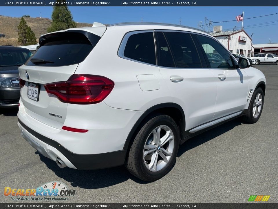 2021 BMW X3 sDrive30i Alpine White / Canberra Beige/Black Photo #5