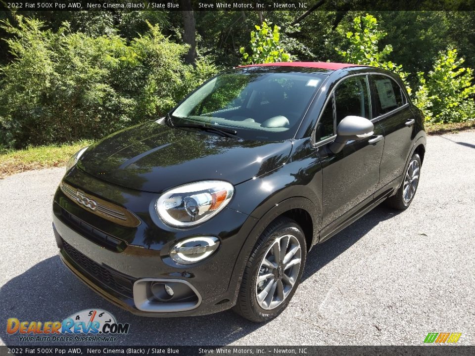 2022 Fiat 500X Pop AWD Nero Cinema (Black) / Slate Blue Photo #2