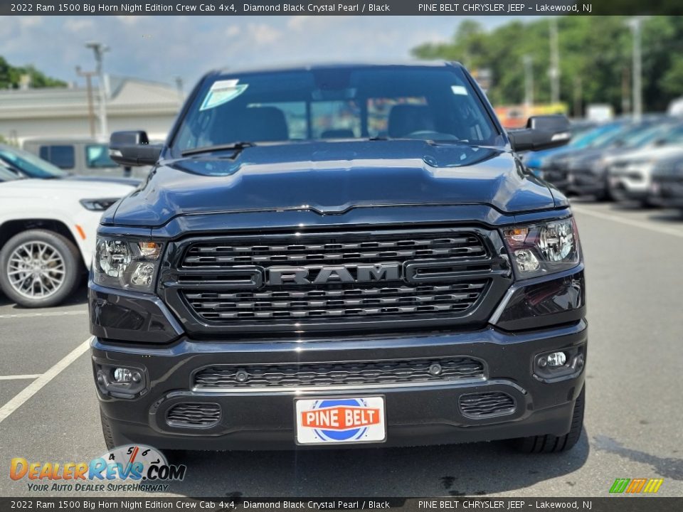 2022 Ram 1500 Big Horn Night Edition Crew Cab 4x4 Diamond Black Crystal Pearl / Black Photo #2