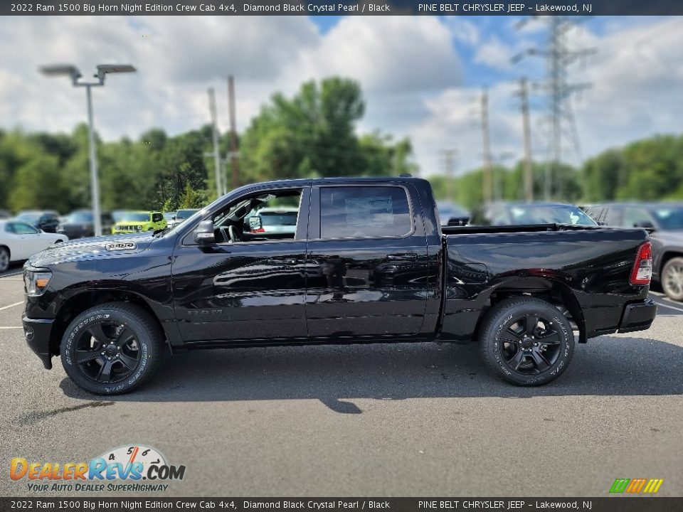 Diamond Black Crystal Pearl 2022 Ram 1500 Big Horn Night Edition Crew Cab 4x4 Photo #3