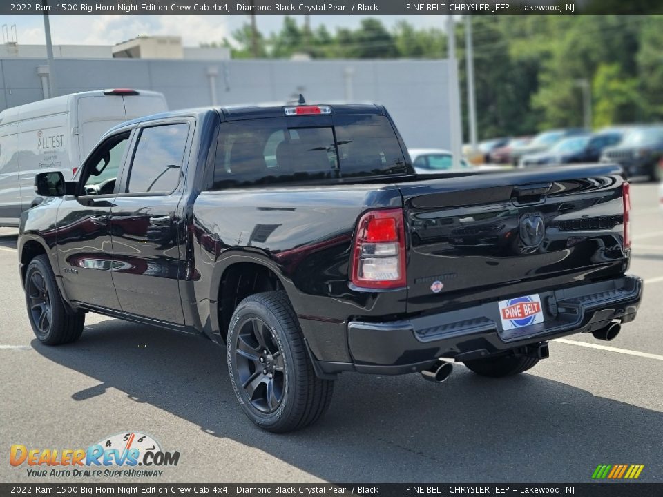 2022 Ram 1500 Big Horn Night Edition Crew Cab 4x4 Diamond Black Crystal Pearl / Black Photo #4