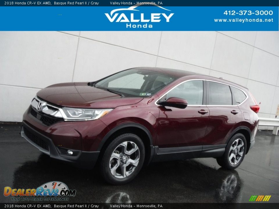 2018 Honda CR-V EX AWD Basque Red Pearl II / Gray Photo #1