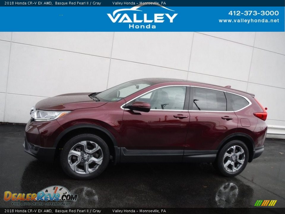 2018 Honda CR-V EX AWD Basque Red Pearl II / Gray Photo #2