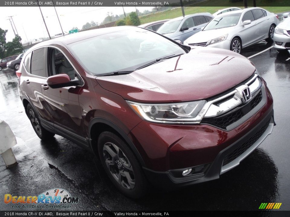 2018 Honda CR-V EX AWD Basque Red Pearl II / Gray Photo #6