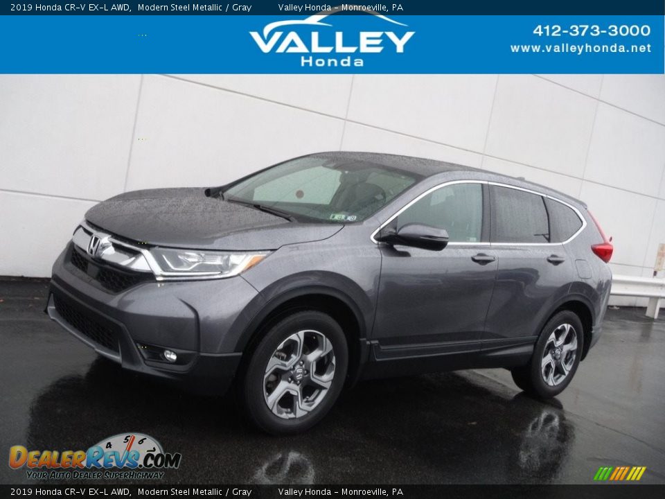 2019 Honda CR-V EX-L AWD Modern Steel Metallic / Gray Photo #1