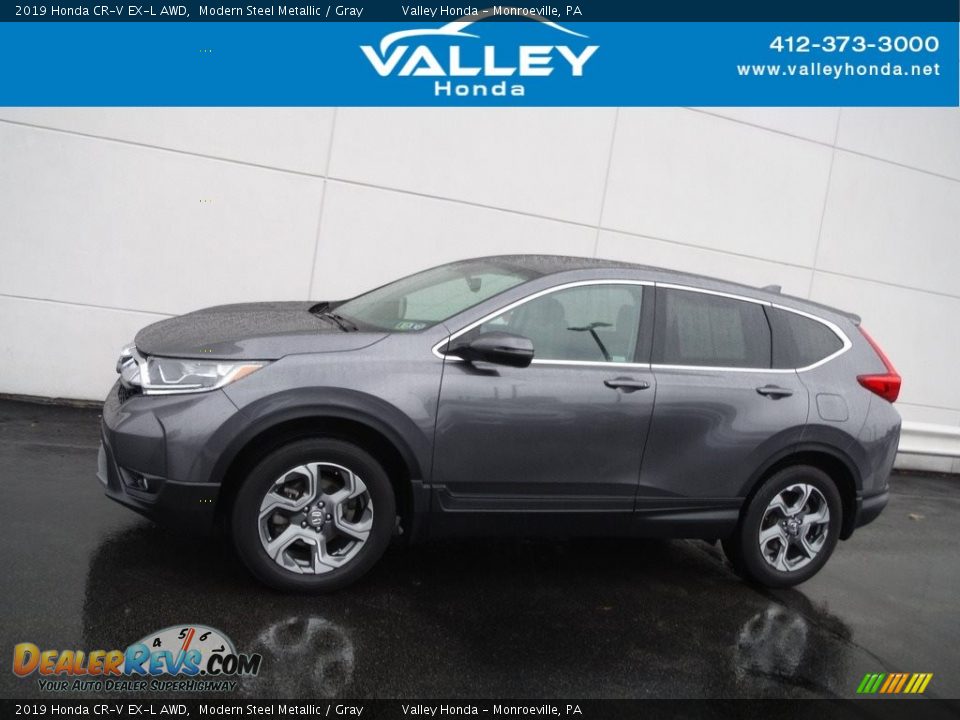 2019 Honda CR-V EX-L AWD Modern Steel Metallic / Gray Photo #2
