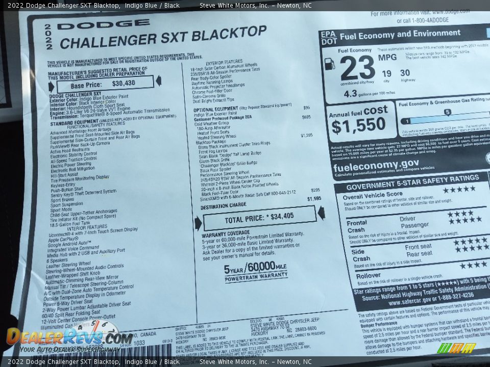 2022 Dodge Challenger SXT Blacktop Indigo Blue / Black Photo #26