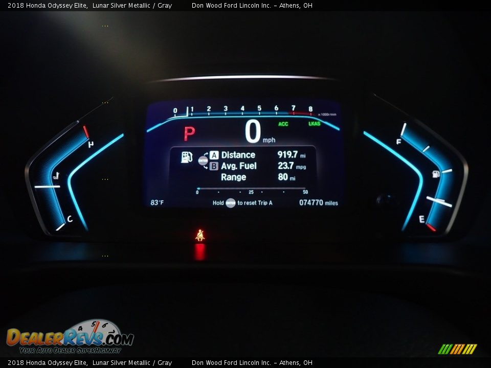 2018 Honda Odyssey Elite Lunar Silver Metallic / Gray Photo #32