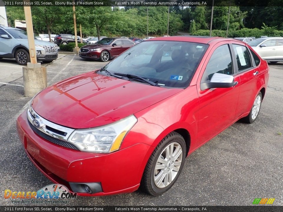 2011 Ford Focus SEL Sedan Ebony Black / Medium Stone Photo #1