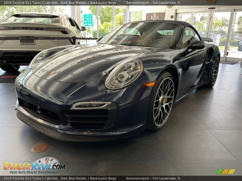 Dark Blue Metallic 2016 Porsche 911 Turbo S Cabriolet Photo #2