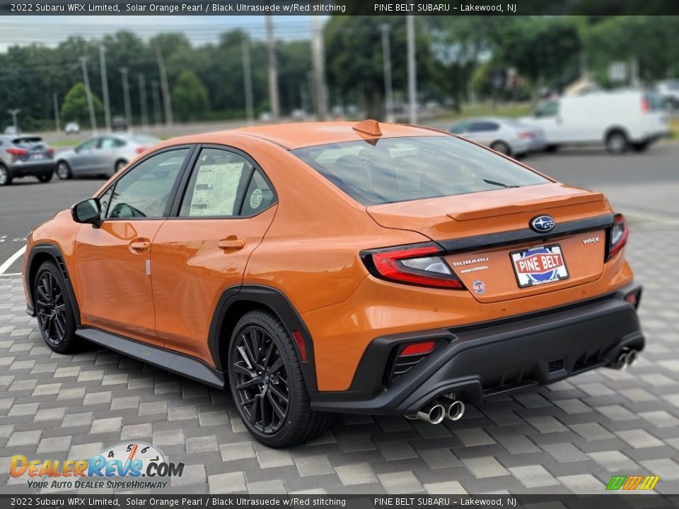 2022 Subaru WRX Limited Solar Orange Pearl / Black Ultrasuede w/Red stitching Photo #4