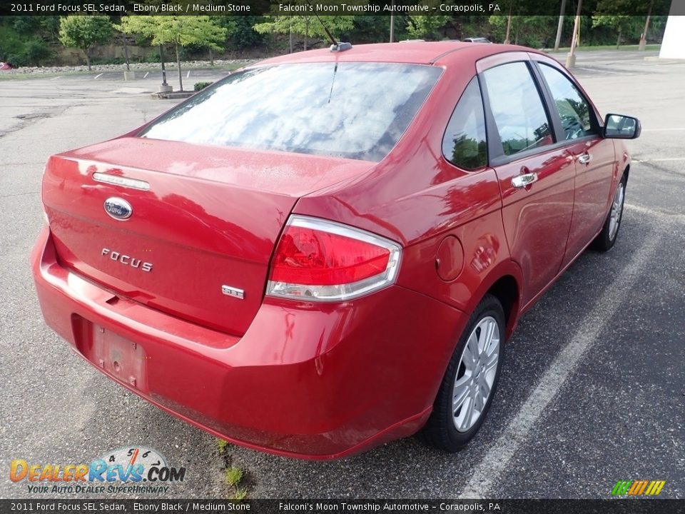 2011 Ford Focus SEL Sedan Ebony Black / Medium Stone Photo #4