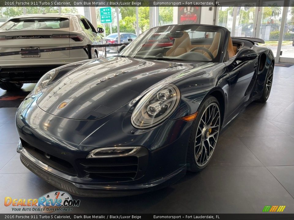 Dark Blue Metallic 2016 Porsche 911 Turbo S Cabriolet Photo #9