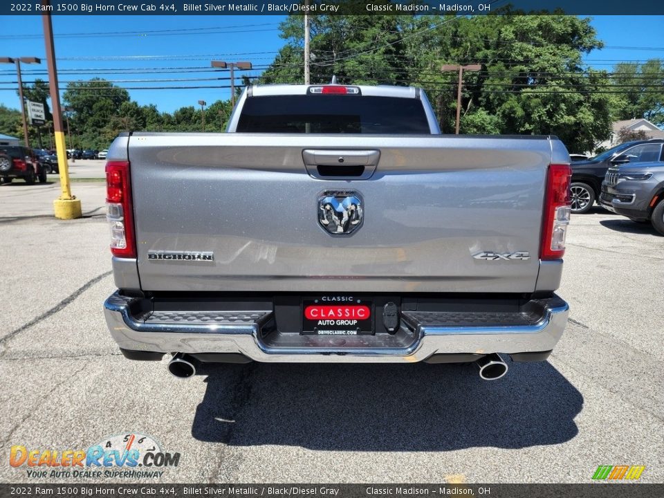 2022 Ram 1500 Big Horn Crew Cab 4x4 Billet Silver Metallic / Black/Diesel Gray Photo #10