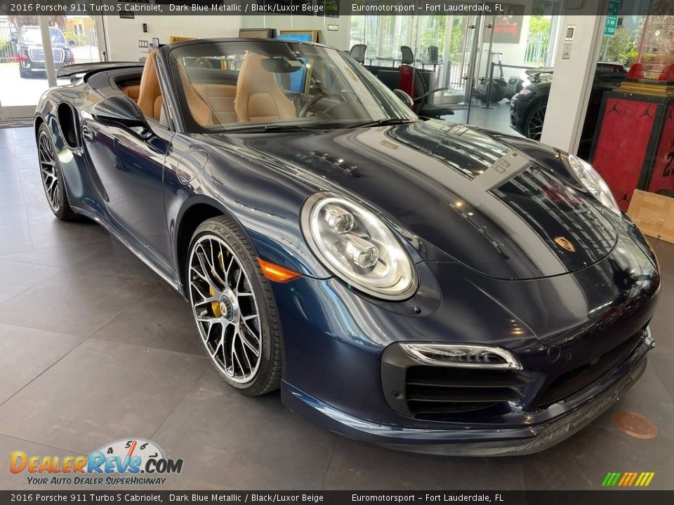 Dark Blue Metallic 2016 Porsche 911 Turbo S Cabriolet Photo #13