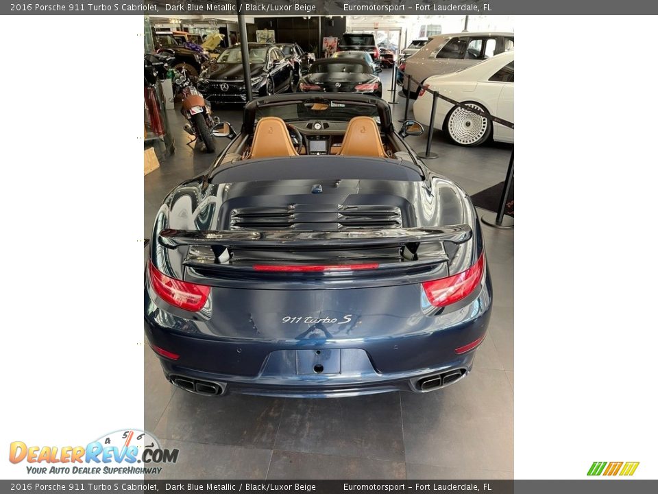 2016 Porsche 911 Turbo S Cabriolet Dark Blue Metallic / Black/Luxor Beige Photo #14